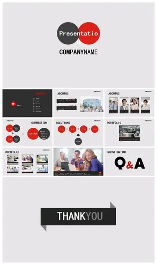 简约欧美风公司介绍PPT模板