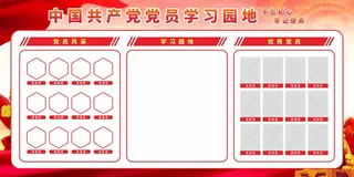 党员学习园地党建展板