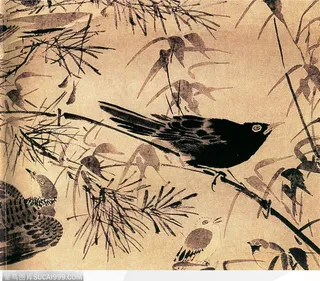 花鸟篇-松竹树中的鸟儿