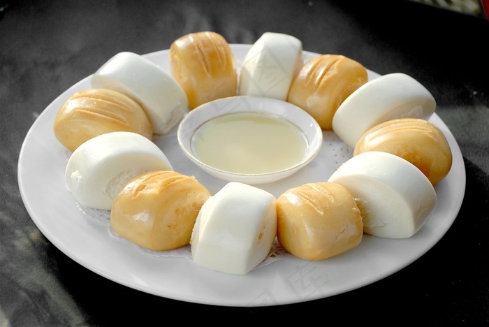 鸳鸯馒头美食素材