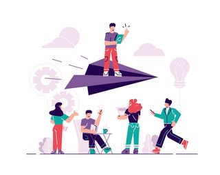 扁平化人物场景办公互联网等距ai矢量设计网页海报UI素材插画