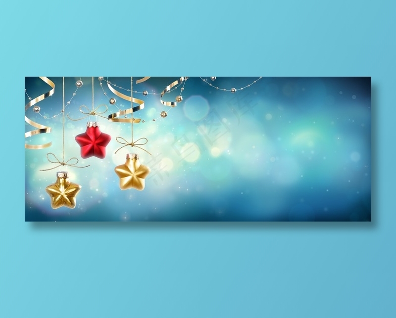 唯美小清新蓝色新年背景素材高清图