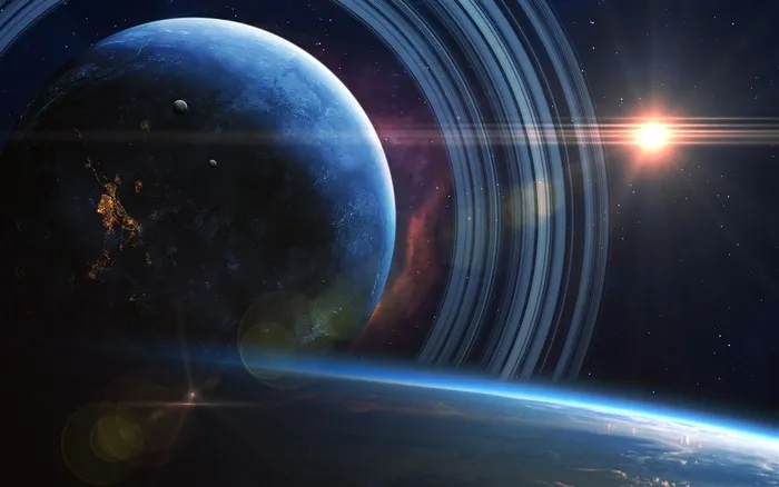 宇宙中的星系和星球高清图片