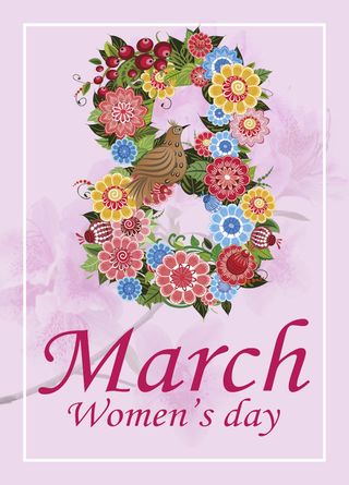 三八妇女节女神节贺卡素材
