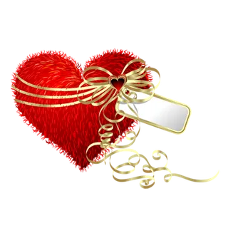 毛绒爱心丝带蝴蝶结