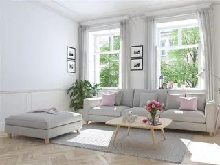 白色清新简约客厅装修高清图片