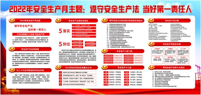 安全生产月展板ai矢量模版下载