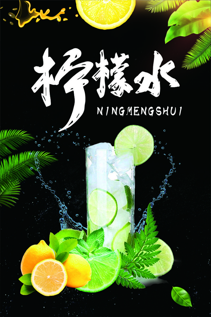 柠檬水促销海报cdr矢量模版下载
