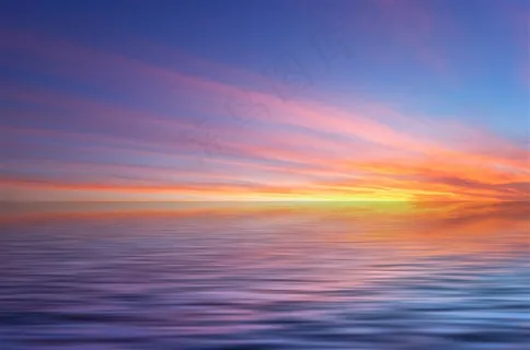 落日余晖与辽阔的海面摄影 落日余晖与辽阔的海面摄影