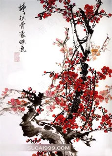 腊梅迎春绘画图片 腊梅迎春绘画图片