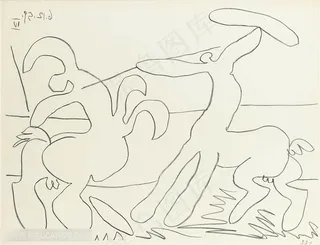 毕加索时尚线描艺术装饰画