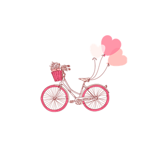 粉色自行车爱心情人节