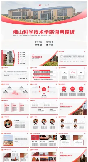 佛山科学技术学院-张伟崇-通用PPT模板预览图