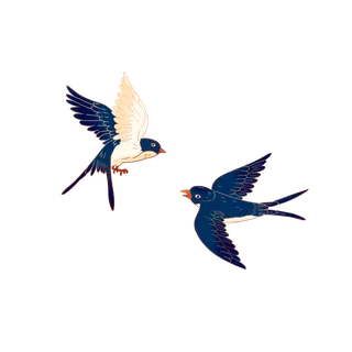 手绘卡通国风春天燕子飞翔免扣元素春天燕子元素