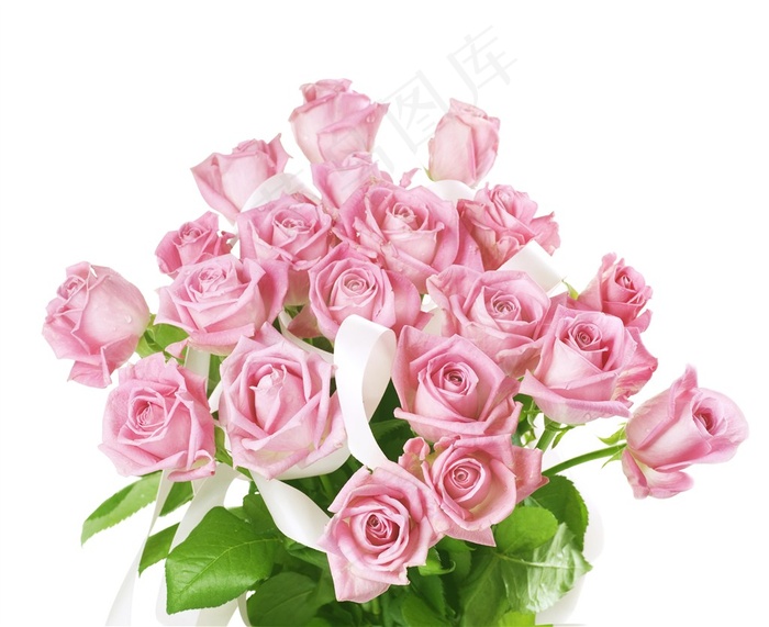 粉红色玫瑰花束高清图片