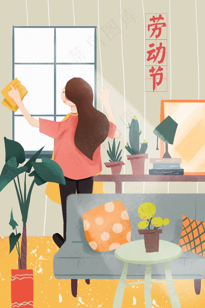 五一劳动节插画 psd模版下载