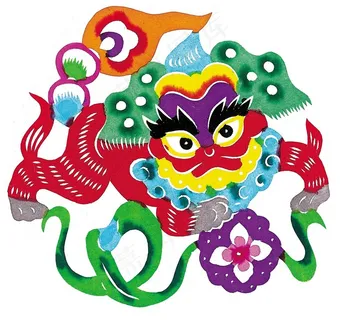卡通剪纸狮子素材图片 卡通剪纸狮子素材图片