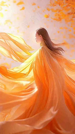 秋天意境美女仙女，秋叶浪漫温馨，立秋秋分