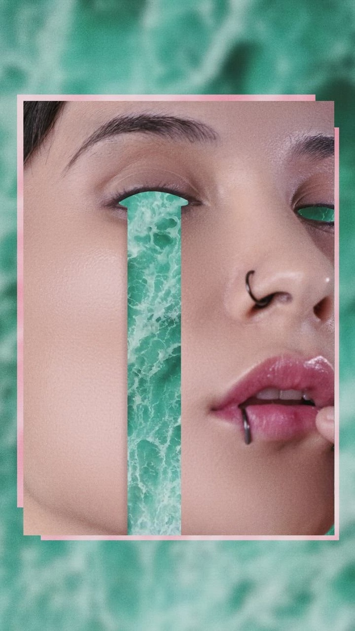 一个女人哭泣的海浪的抽象照片