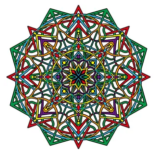 彩色万花筒图案 曼陀罗装饰纹理图片