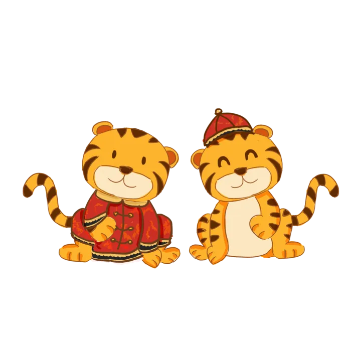 卡通小老虎PNG免抠插画素材可爱动物老虎插画贴图PNG免抠设计素材