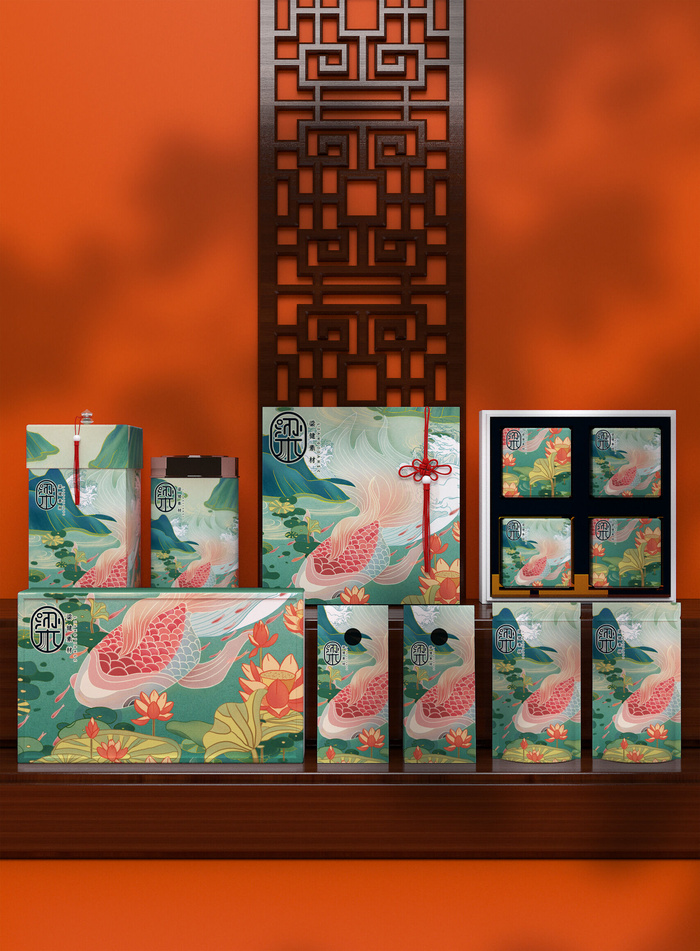 高端文创样机素材产品中国风国潮logo礼盒包装VI智能贴图PSD模板psd模版下载