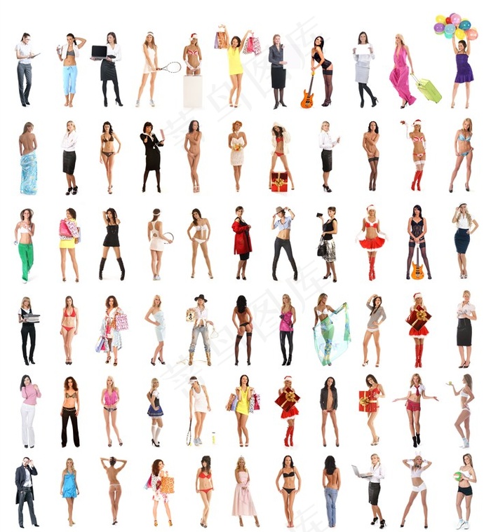 白色背景各个行业人物写真高清图片