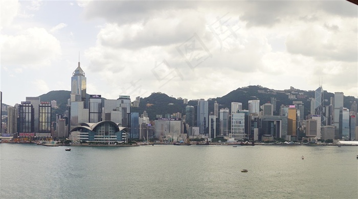 香港尖沙咀傍晚全景摄影原图