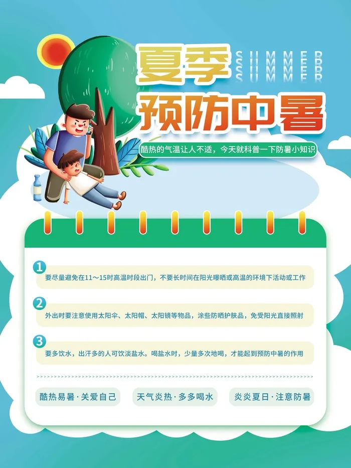 夏季预防中暑psd模版下载