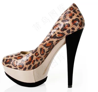 豹纹鞋高跟图片