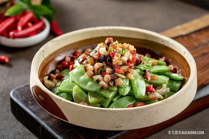砂锅扁豆美食图片