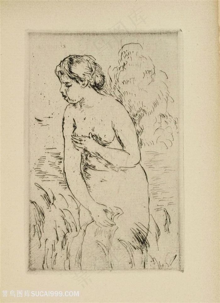手绘裸体女性装饰画