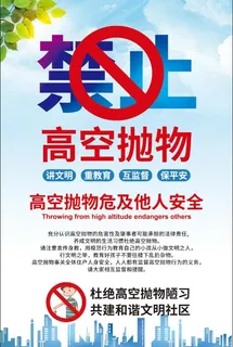 禁止高空抛物安全海报