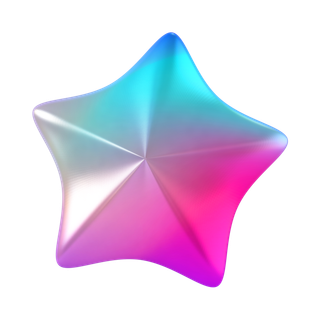 彩色酸性3d立体星星元素