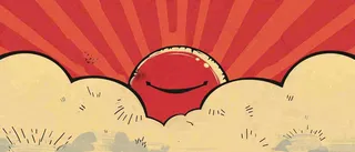 红色可爱卡通放射状条纹渐变