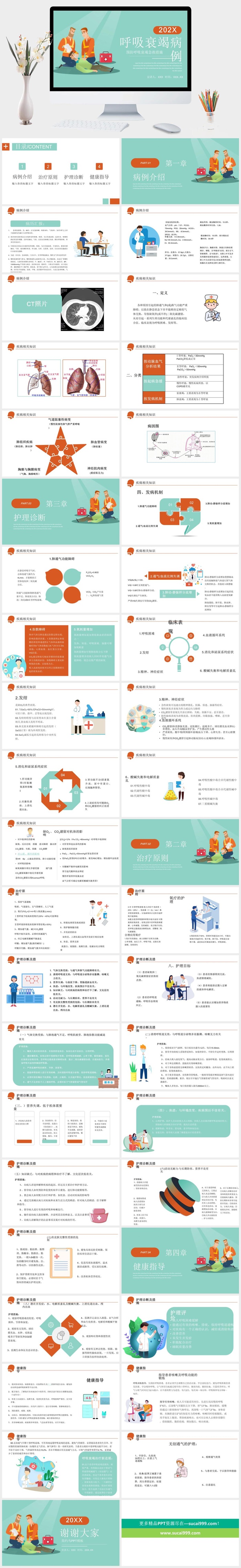 呼吸衰竭护理治疗病例PPT模板