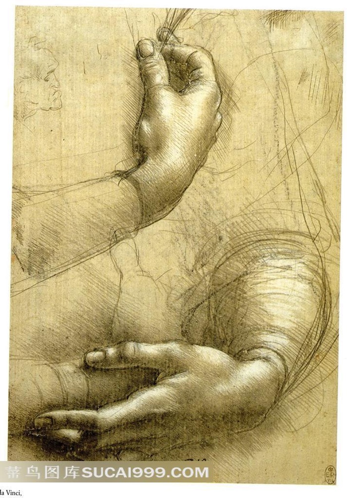 世界名画达芬奇素描手