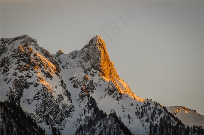 山顶的积雪图片