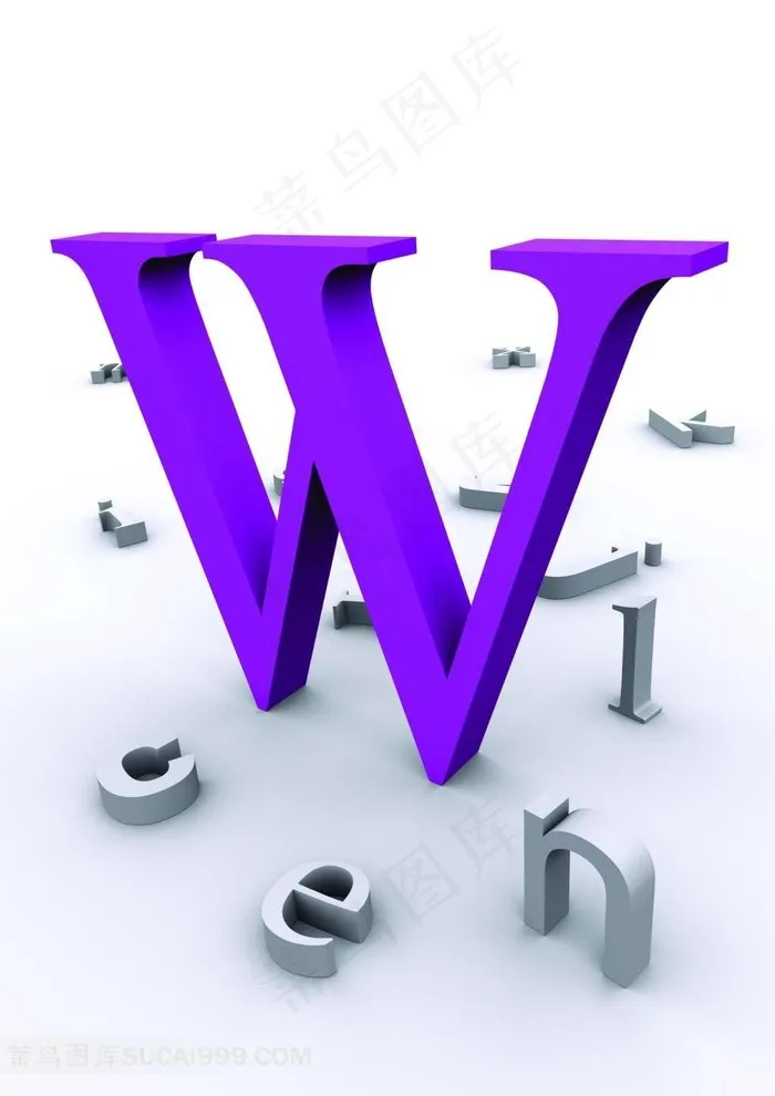 3d立体字母W背景素材