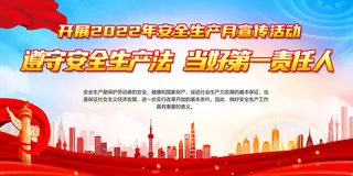 2022年安全生产月宣传活动展板