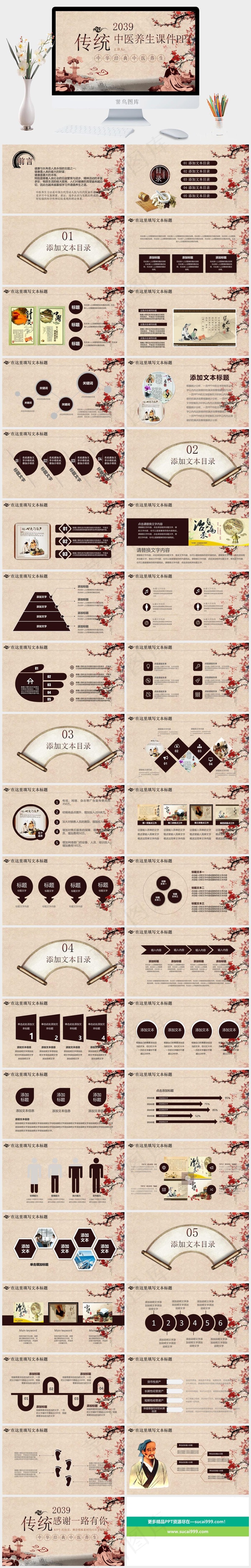 中药中医治病PPT模板ppt模版