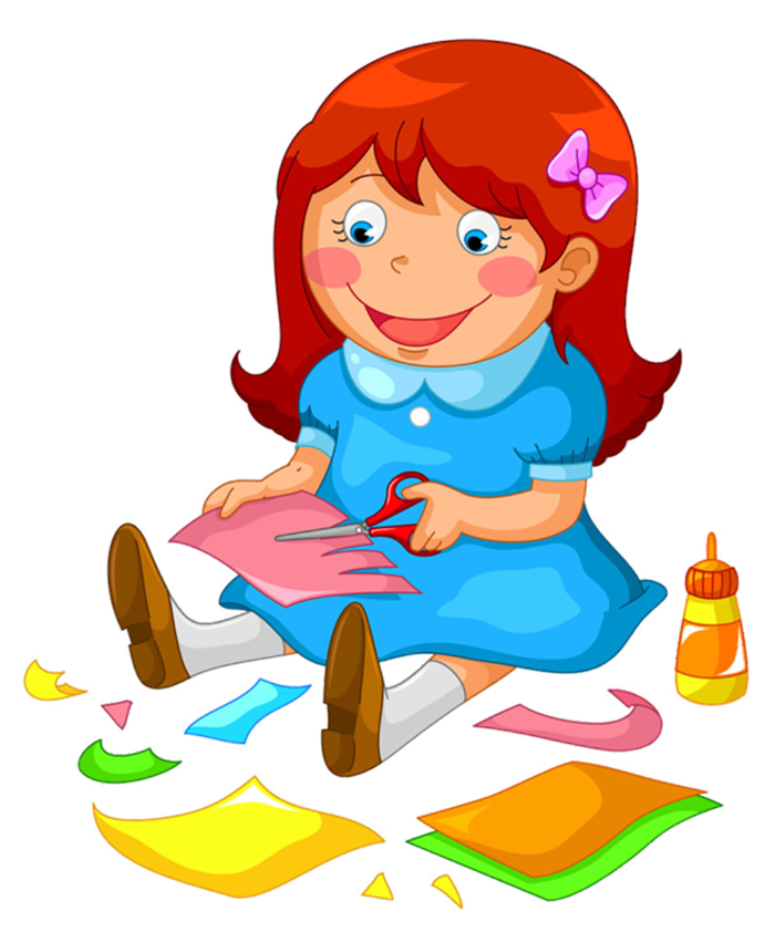 女孩剪纸卡通人物简笔少儿兴趣班