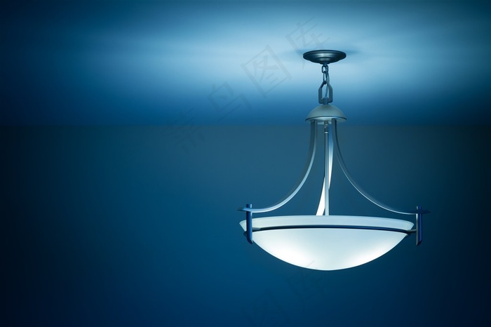 蓝色的照明灯