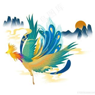 山间的凤凰PNG绘画图片