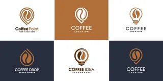 手绘咖啡标志素材