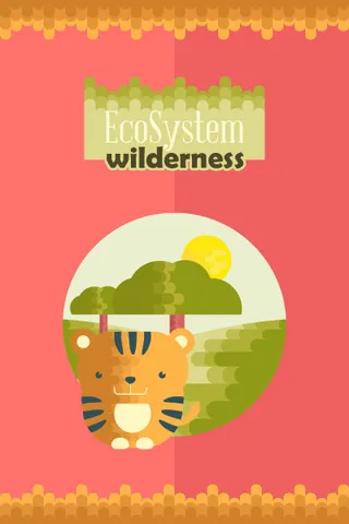 自然风景动物植物扁平矢量插画