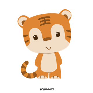 卡通小老虎PNG免抠插画素材可爱动物老虎插画贴图PNG免抠设计素材