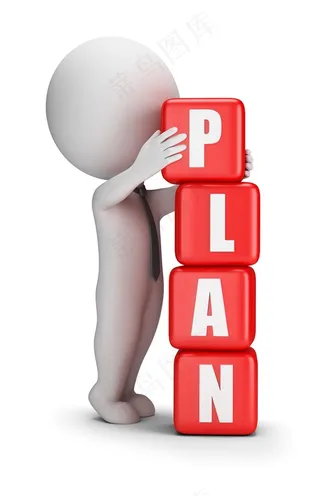 搭积木的3D小人高清图片