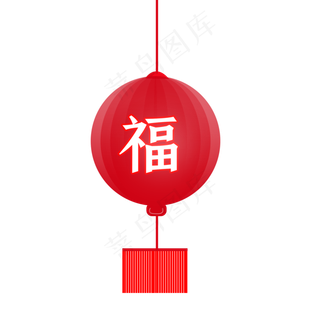 中国风 手绘 卡通元素 传统 复古红 灯笼装饰 PNG 免抠 