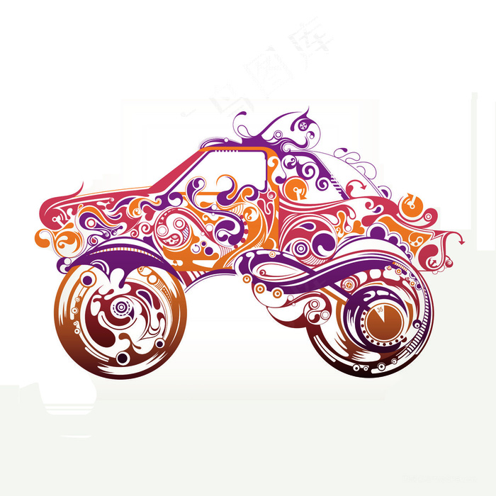 花纹汽车高清艺术插画